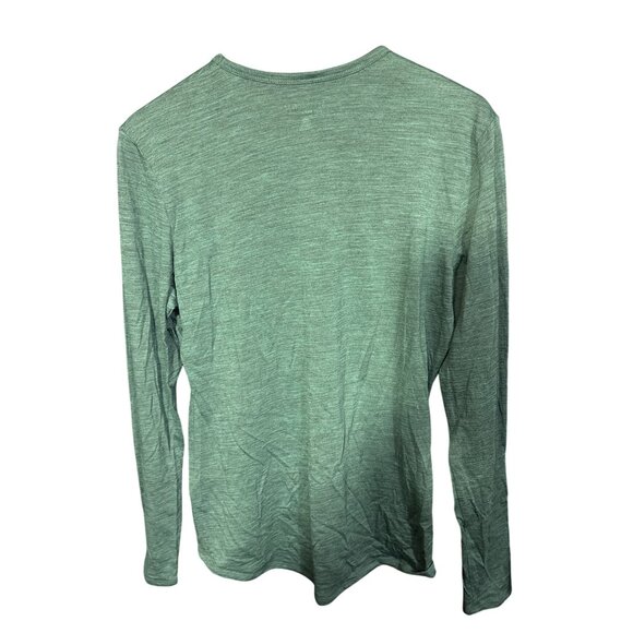 Segments 100% Merino Wool Long Sleeve Shirt Medium Green - Picture 3 of 3